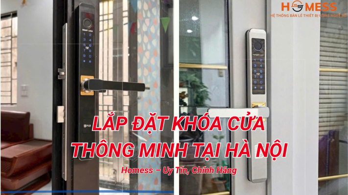 Banner lắp đặt khóa cửa homess